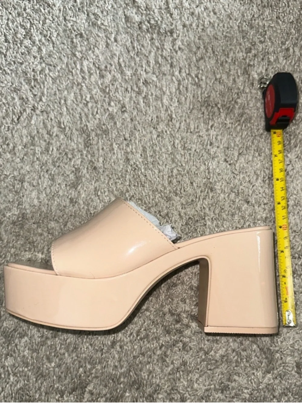 Public Desire Platform Mule Heels Nude | Size 9 | Chunky Block Heel | NWT (ASOS)